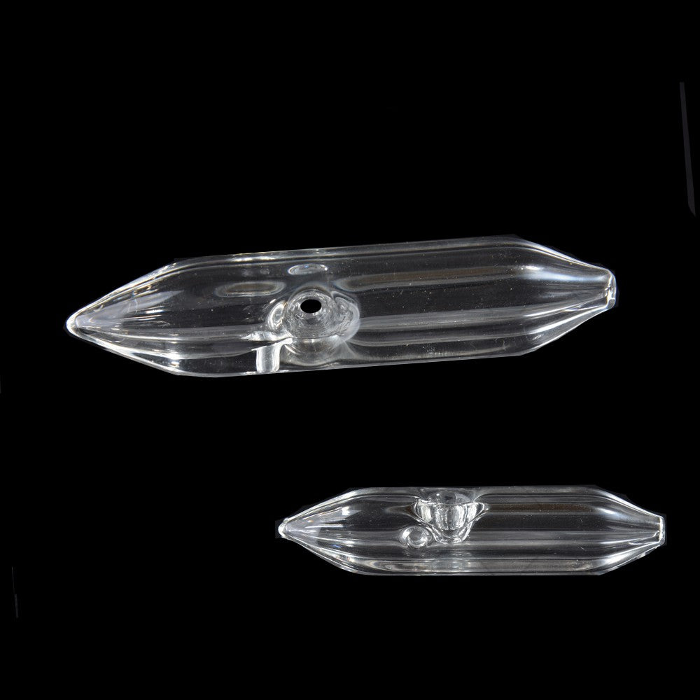 4.5" Clear Oval Glass Hand Pipe